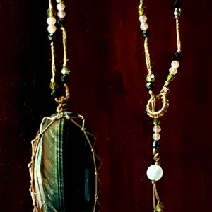 talisman oeill de tigre obsidienne, zircon