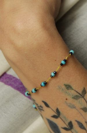 bracelet turquoise et lapis
