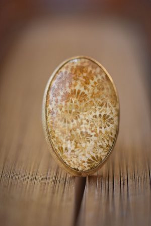 Arya ring FOSSIL CORAL