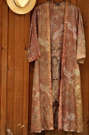 Kimono Soie Cashmere brun