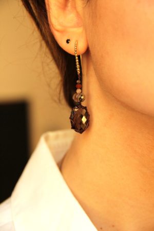 MINA smoky quartz Milan earrings