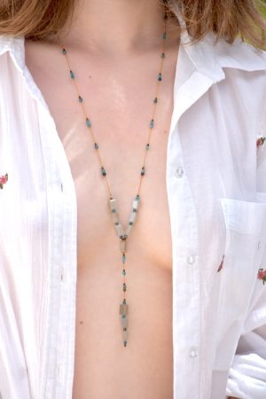 SIENA TULSI large grey moonstone necklace