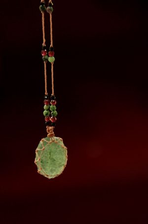 Petit Talisman quartz framboise vert